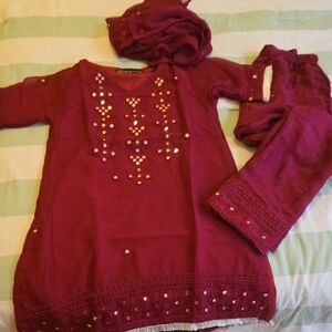 Elegant Maroon Traditional Outfit